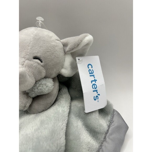 Carters Baby GRAY ELEPHANT LOVEY Blanket Soother Comforter Lovey 14" w/ Tags - Picture 6 of 15